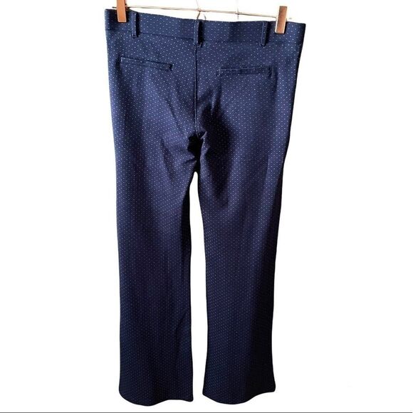 Betabrand Classic Bootcut Dress Yoga Pants Navy Blue Print Size Medium - Picture 2 of 8